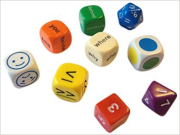 Mini Flashcards Language Games: DICE (pack of 9 different dice)