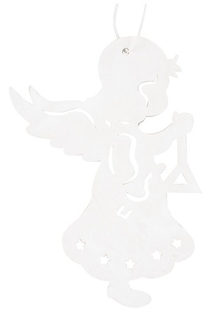 Dřevěný anděl na zavěšení 8 cm, bílý Anděl Přerov s.r.o.