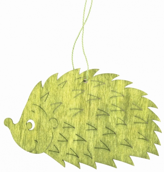 Dřevěný ježek na zavěšení zelený 12 cm Anděl Přerov s.r.o.
