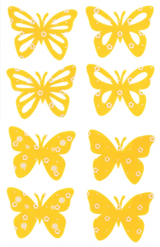 Motýl filcový žlutý 6 cm, 8 ks v sáčku Anděl Přerov s.r.o.