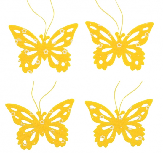Motýl filcový žlutý 7 cm, 4 ks v sáčku Anděl Přerov s.r.o.