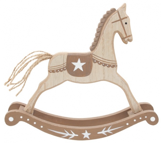 Kůň houpací dřevěný 19 x 17 cm, hnědý Anděl Přerov s.r.o.
