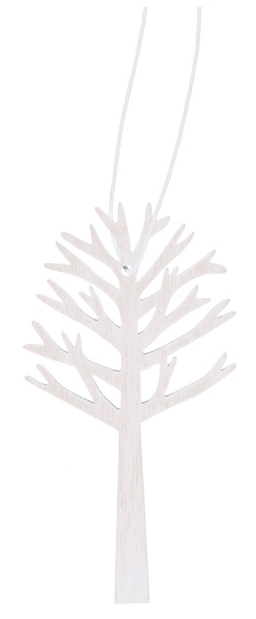 Strom dřevěný na zavěšení 10 cm, bílý Anděl Přerov s.r.o.