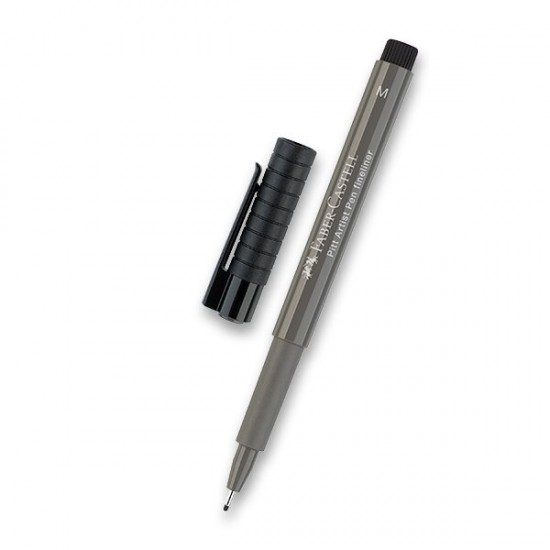 Popisovač Faber-Castell Pitt Artist Pen šedý hrot M Faber-Castell