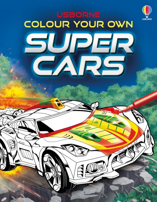 Colour Your Own Supercars Usborne Publishing