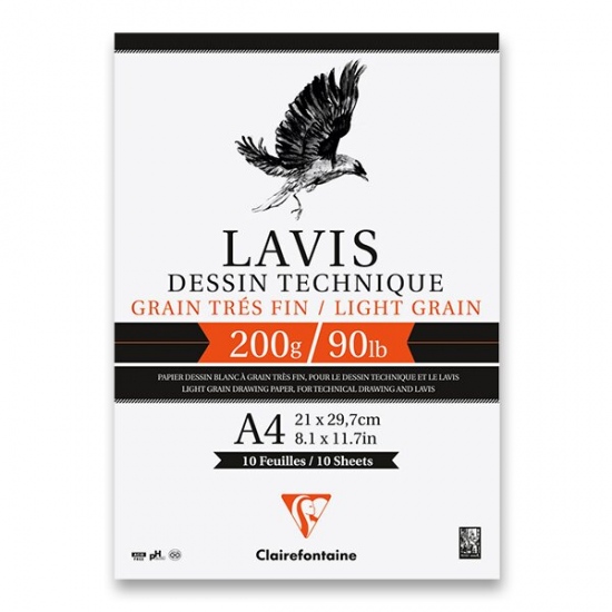 Blok Clairefontaine Lavis Technical drawing A4, 10 listů, 200g Clairefontaine