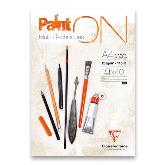 Blok Clairefontaine Paint on White A4, 40 listů, 250g Clairefontaine