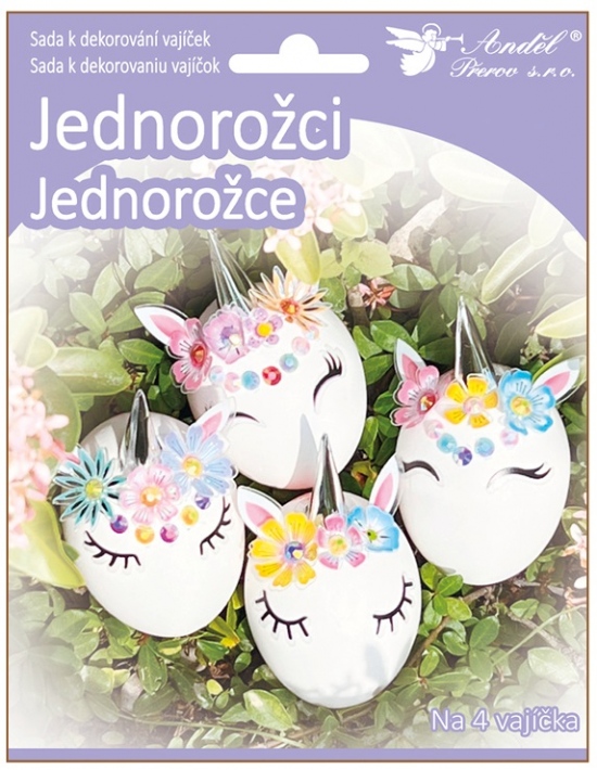 Sada k dekorování 4 ks vajíček - jednorožci Anděl Přerov s.r.o.