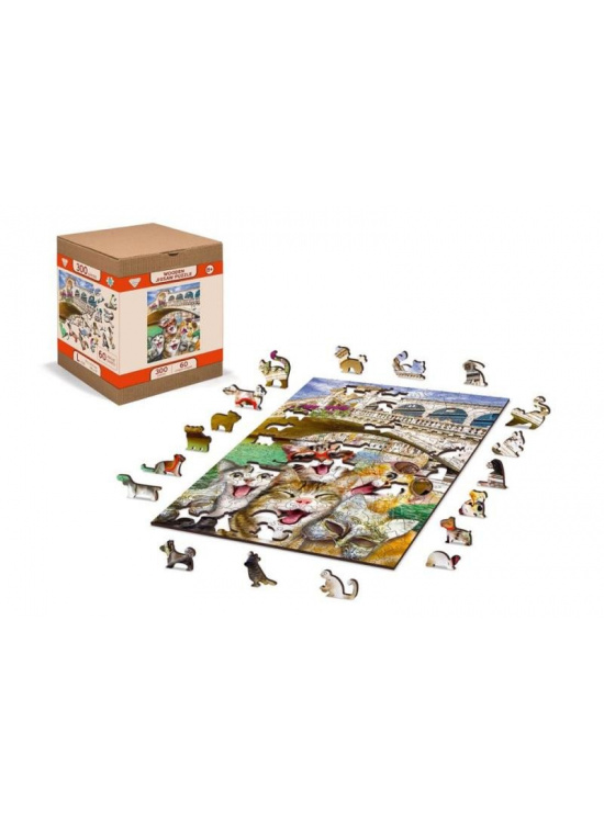 Wooden City Puzzle Kočky v Benátkách 300 dílků , dřevěné Matyska a.s.