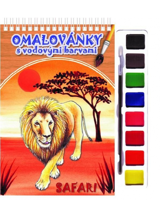 Safari - Omalovánky s vodovými barvami Ing. Monika Zralá - Nakladatelství Akim T.M.