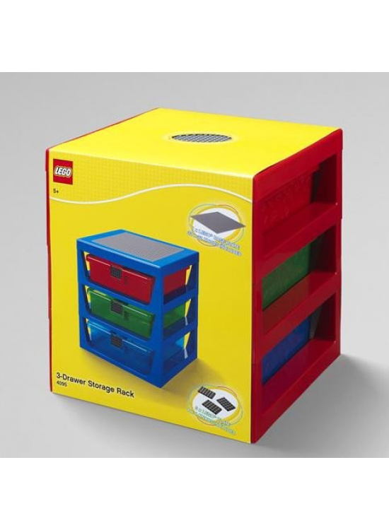 Organizér LEGO se třemi zásuvkami - červený SmartLife s.r.o.