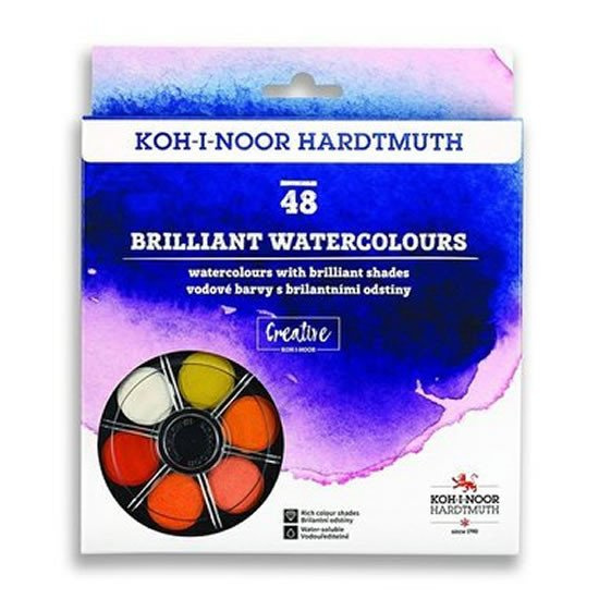 Koh-i-noor vodové barvy/vodovky BRIILIANT kulaté 48 barev KOH-I-NOOR HARDTMUTH Trade a.s.