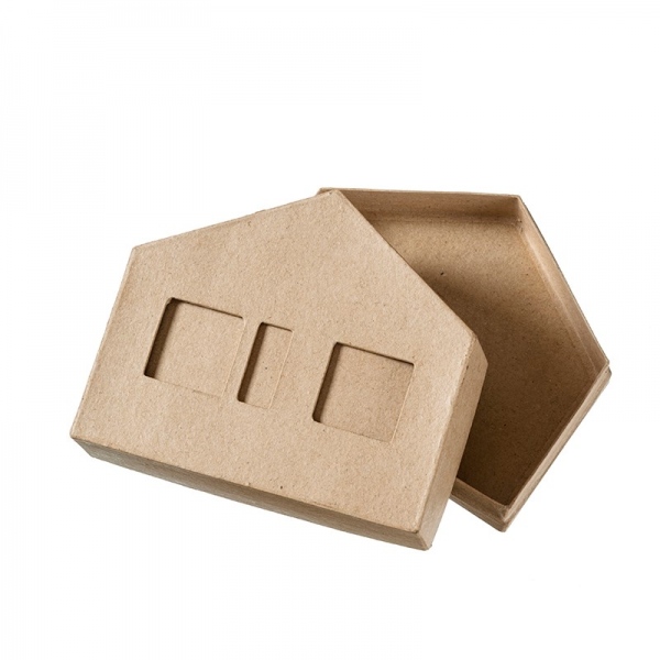 Krabička PappArt z papermaché k dotvoření, 17 x 6 x 14,5 cm - Domeček 6 Aladine
