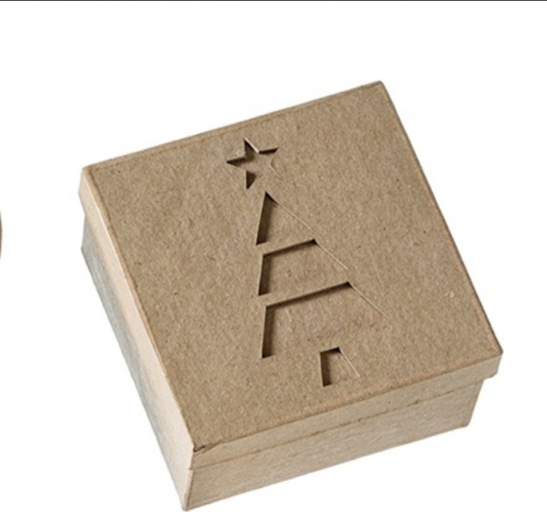 Krabička PappArt z papermaché k dotvoření, 9,5x9,5x5 cm - podstava čtverec Aladine