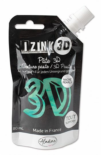 Reliéfní pasta, 3D IZINK, 80 ml - agave, perleťová modrozelená Aladine