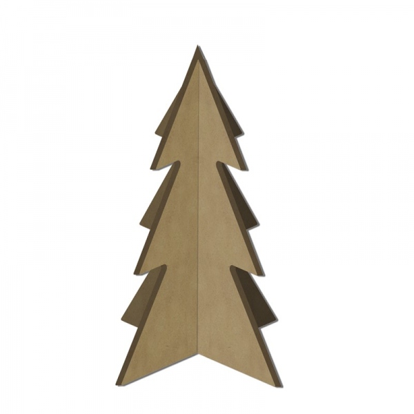 Dřevěný výřez k dekoraci Gomille, 9 x 12 cm – 3D vánoční stromeček malý Aladine