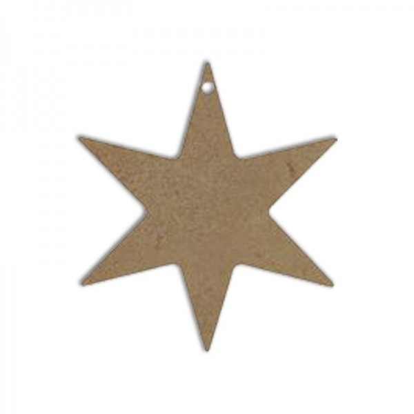 Dřevěný výřez k dekoraci Gomille závěsný, 11 x 11 cm – hvězda šesticípá Aladine