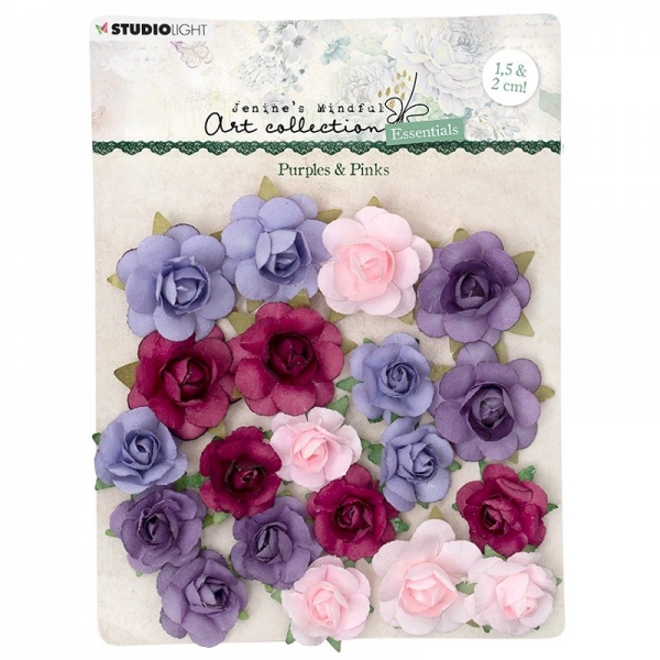 Papírové květiny Studio Light, kolekce JMA (20 ks) – růžové a fialové Aladine