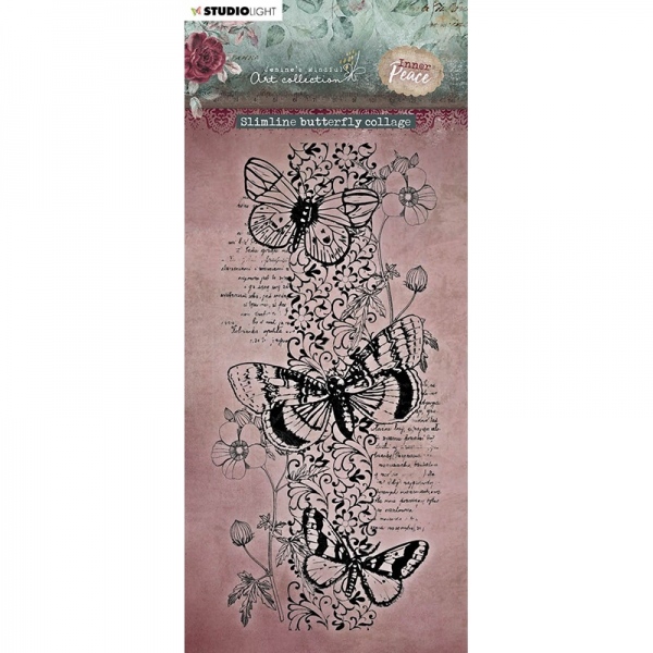 Gelové razítko Studio Light Inner Peace, 10,5 x 21 cm – motýli a květiny Aladine