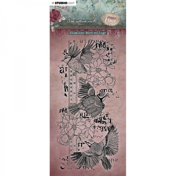 Gelové razítko Studio Light Inner Peace, 10,5 x 21 cm – ptáci a květiny Aladine