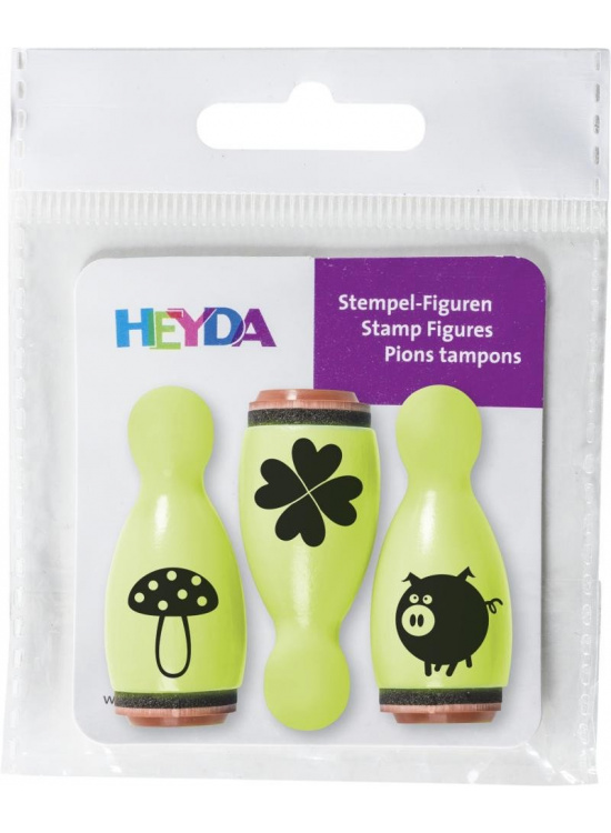 HEYDA Dřevěná razítka kuželky - štěstí
