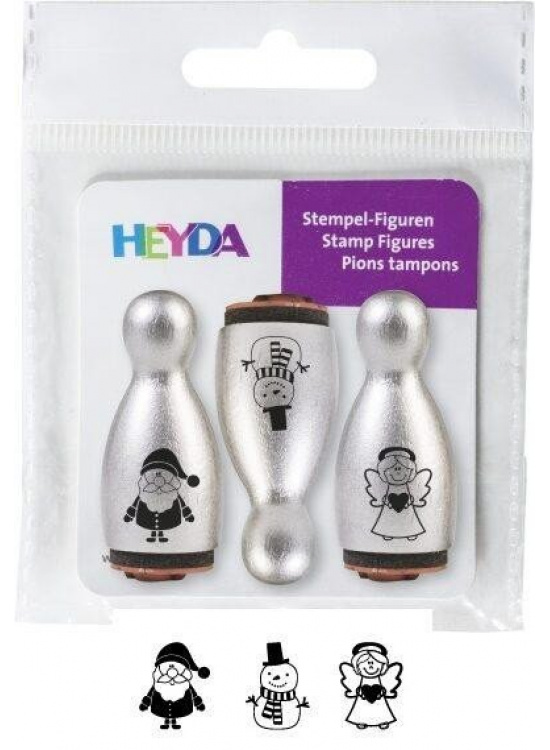 HEYDA Dřevěná razítka kuželky - stříbrné