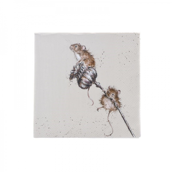 Papírové ubrousky Wrendale Designs, 24 x 24 cm – myška Aladine