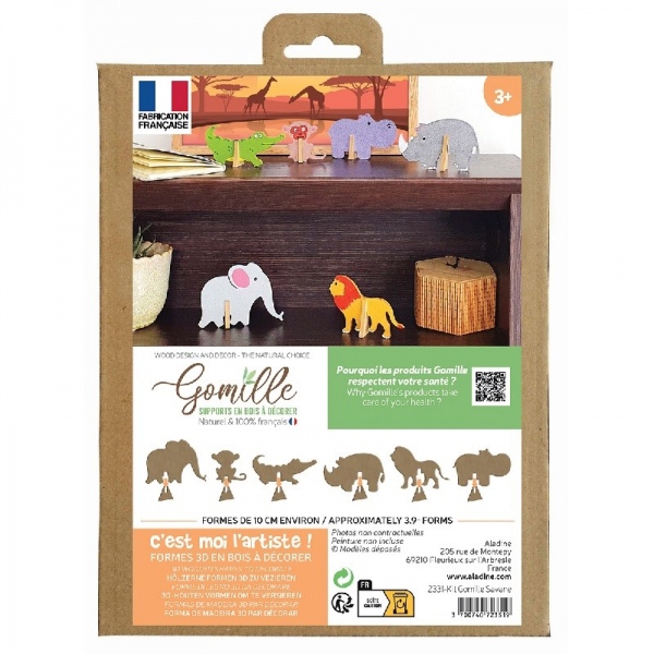 Dřevěná hrací sada k dotvoření Gomille – safari Aladine