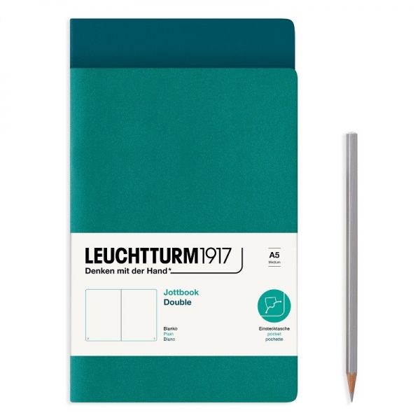 Notes Leuchtturm, A5, prázdný (sada 2 ks) – zelený Aladine