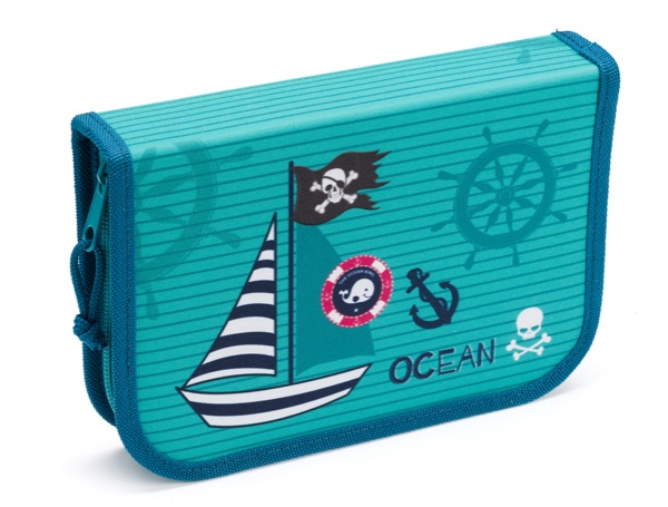 Školní penál jednopatrový Ocean Pirate Helma 365