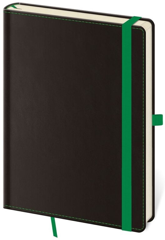 Tečkovaný zápisník Black Green L (čtverečkovaný) Helma 365