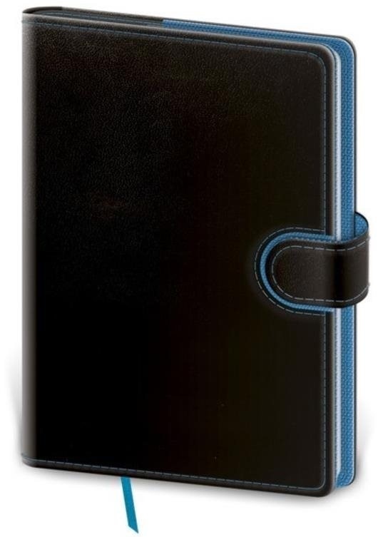 Tečkovaný zápisník Flip L černo/modrý (čtverečkovaný) Helma 365
