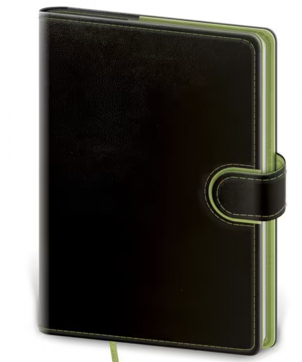 Linkovaný zápisník Flip M černo/zelený Helma 365