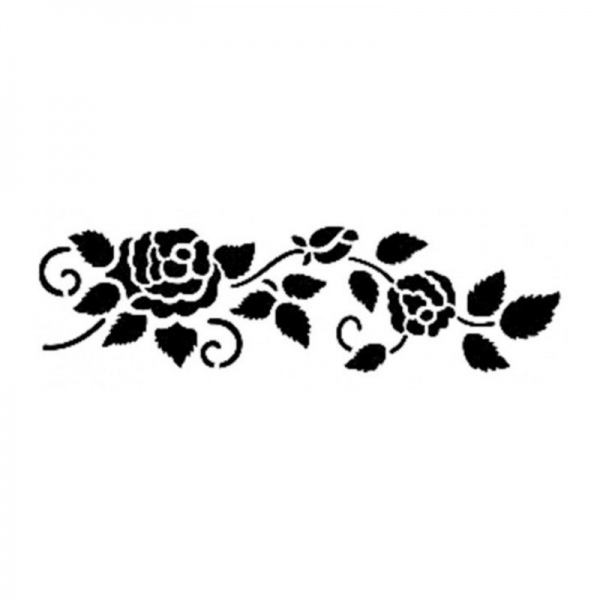 Šablona Cadence, 10 x 25 cm - Bordura růže s poupaty Aladine