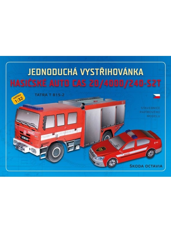 Hasičské auto CAS 20/4000/240-S2T - Jednoduchá vystřihovánka