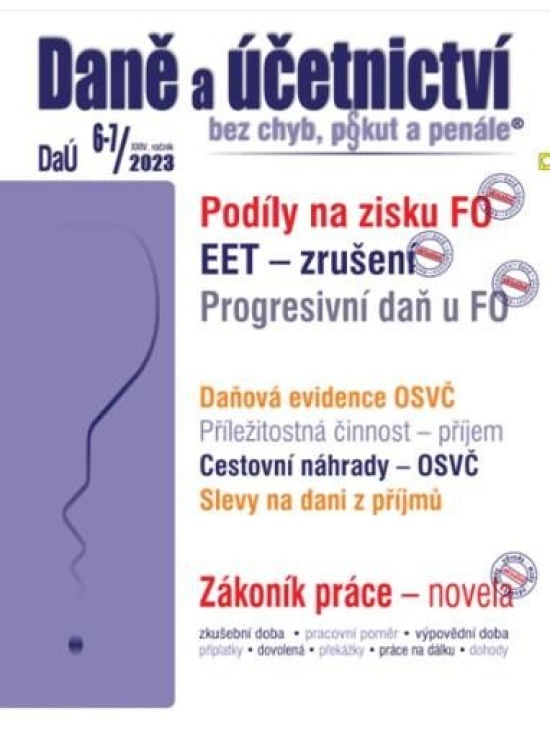 DaÚ 6-7/2023 EET zrušení od 1. 1. 2023