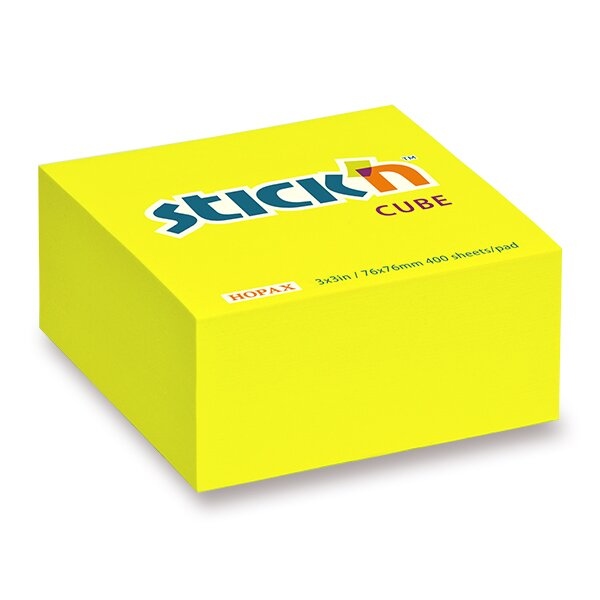 Samolepicí bloček Hopax Stick’n Neon Notes 76 × 76 mm, 400 listů Stick’n by Hopax