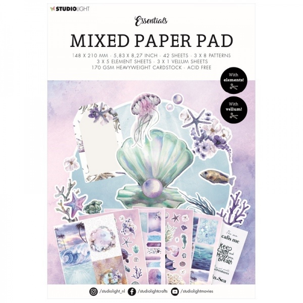 Kreativní blok Mixed Paper Pad, A5 – Podmořský svět Aladine