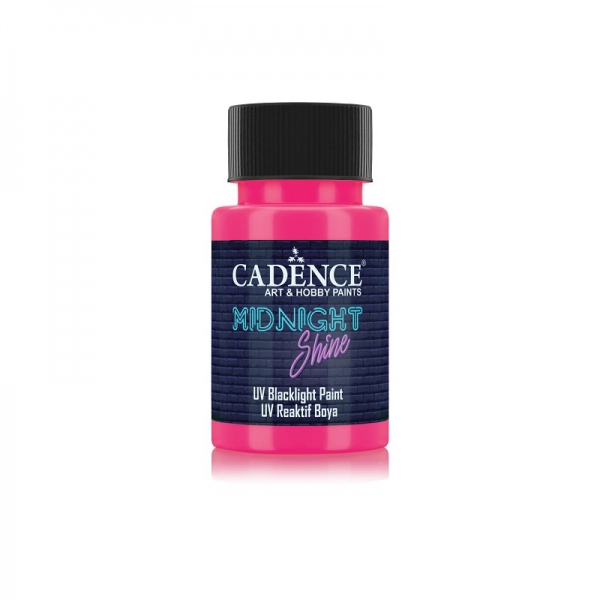 Svítící UV barva na textil Cadence Midnight Shine, 50 ml - pink, růžová Aladine