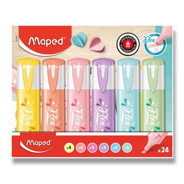 Zvýrazňovač Maped Fluo Peps Pastel sada 24 ks Maped