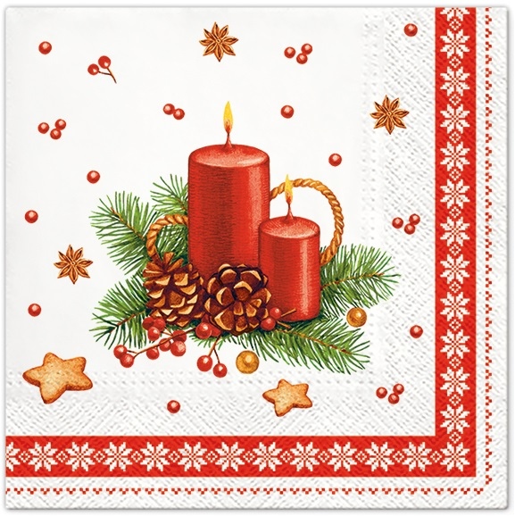 Papírové ubrousky s vánočním motivem, třívrstvé 33 x 33 cm, 20 ks Anděl Přerov s.r.o.