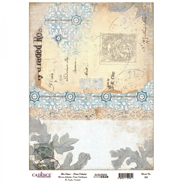 Rýžový papír Cadence, A3 - Vintage koláž Aladine