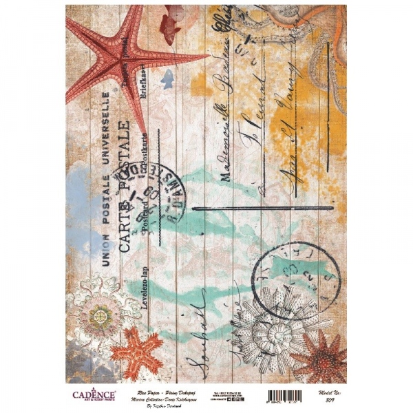 Rýžový papír Cadence, A3 - Mořská pohlednice Aladine