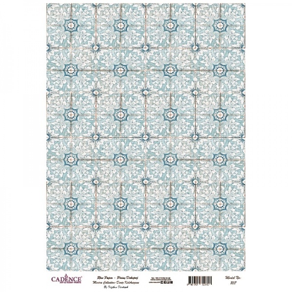 Rýžový papír A4 - Modré ornamenty Aladine