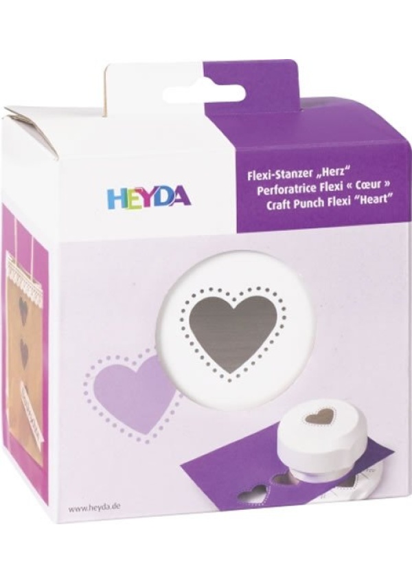 HEYDA ozdobná děrovačka flexi - srdce 1,5 cm