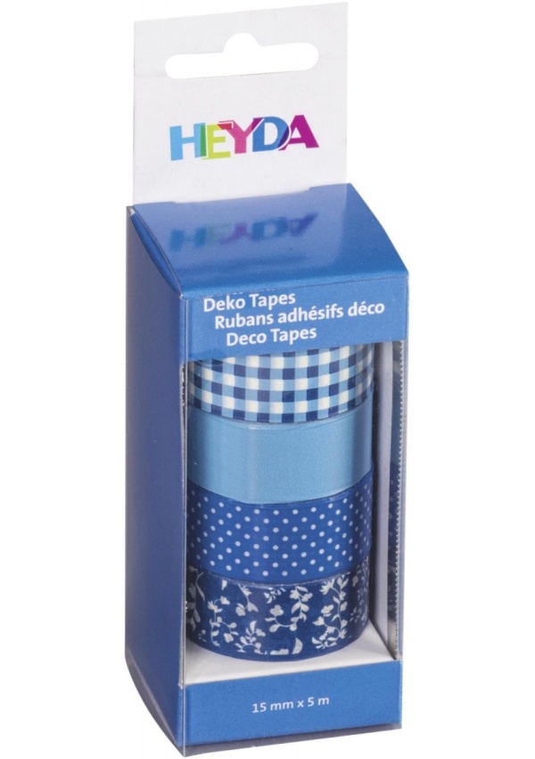 HEYDA Sada papírových pásek - modrý mix 1,5 cm x 5 m
