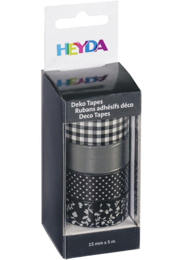 HEYDA Sada papírových pásek - černý mix 1,5 cm x 5 m DAVER, spol. s r.o.