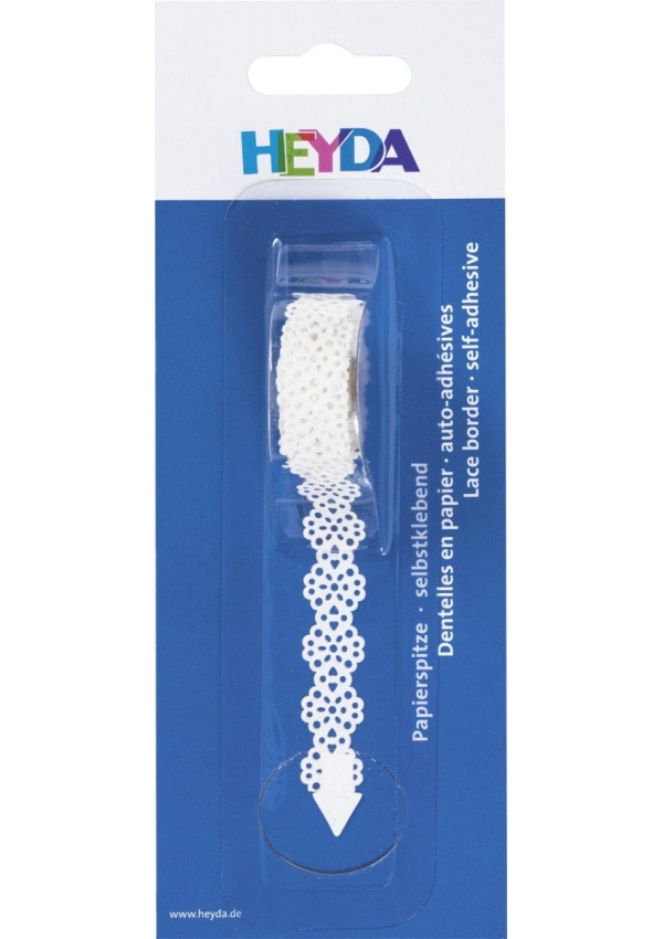 HEYDA Samolepicí papírová krajka - květiny 14 mm x 2 m