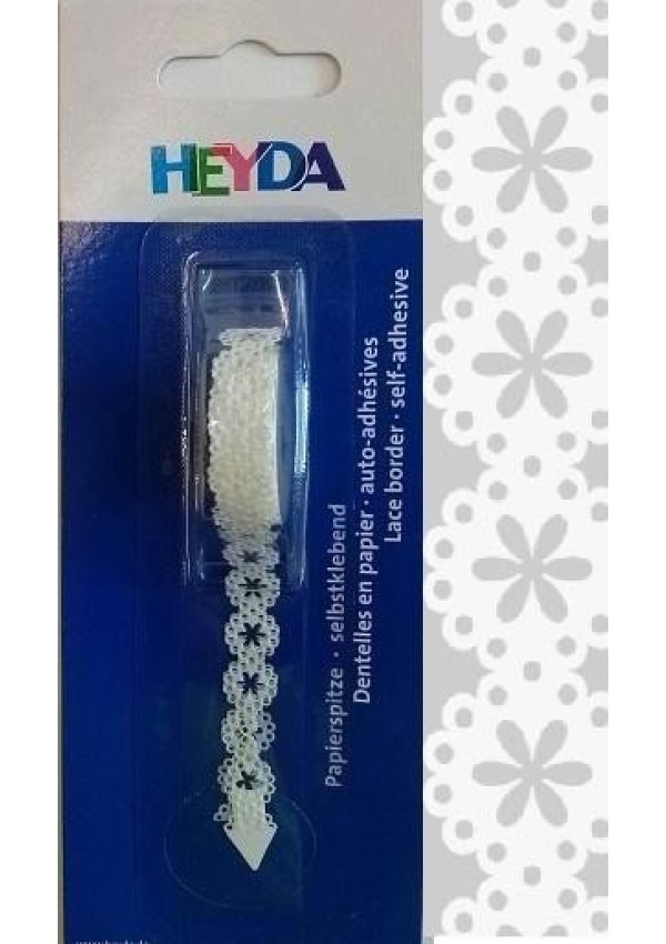 HEYDA Samolepicí papírová krajka - květiny 10 mm x 2 m