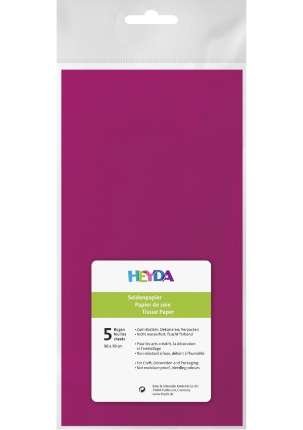 HEYDA Hedvábný papír 50 x 70 cm - sytě růžový 5 ks DAVER, spol. s r.o.